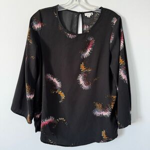 Jacqueline de Yong JDY Frankie Abstract Print Blouse Top Size 38 (US M)